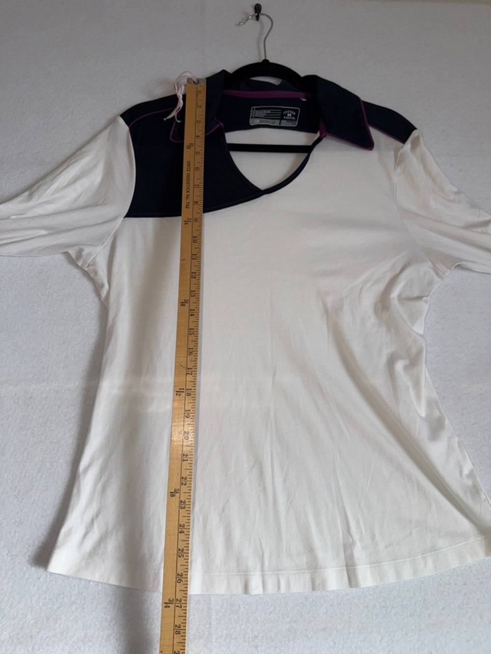 KAPALUA Hawaii Adidas White and Navy Asymmetrical Collar Women's Top - Picture 8 of 8